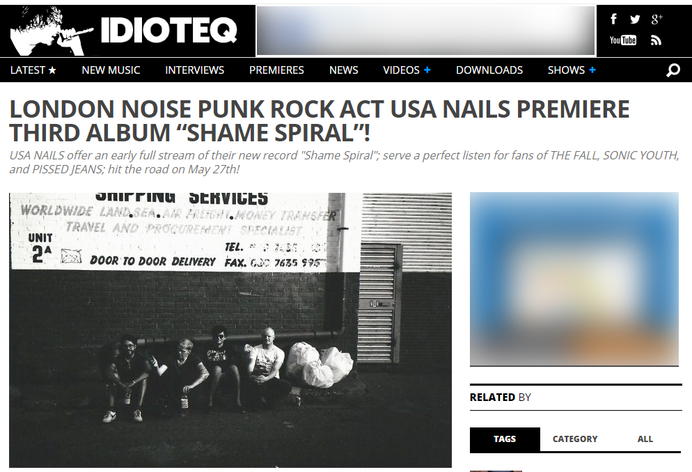 London noise punk rock act USA NAILS premiere third album “Shame Spiral” 1