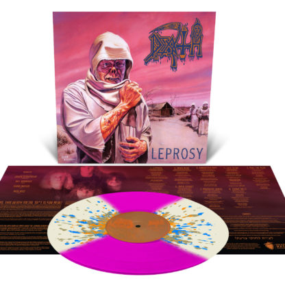 DEATH Leprosy - Vinyl LP (Neon Magenta with Bone White Butterfly Wings and Aqua Blue, Metallic Gold and Orange Splatter)