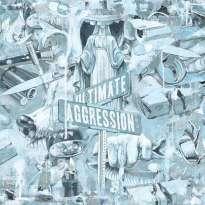 YEAR OF THE KNIFE Ultimate Aggression - Vinyl LP (electric blue in clear white silver splatter)