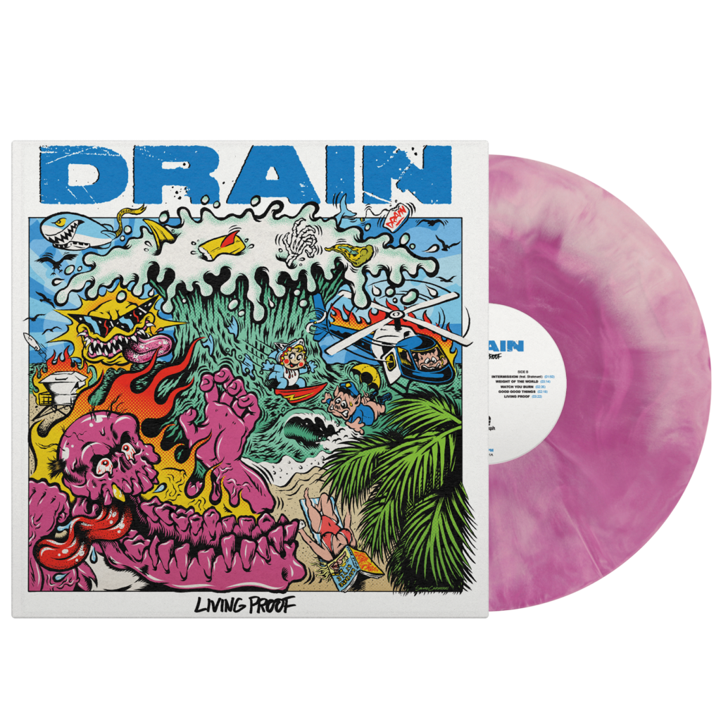 DRAIN Living Proof Vinyl LP purple White Galaxy Bigo t Records drain-living-proof-vinyl-lp-purple-white-galaxy-bigo-t-records