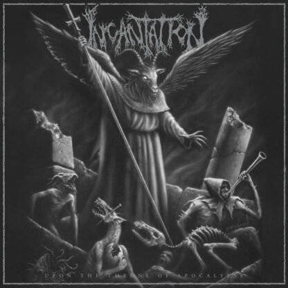 INCANTATION Upon the Throne of Apocalypse (Reissue) - Vinyl LP (black ice mettalic silver white splatter)