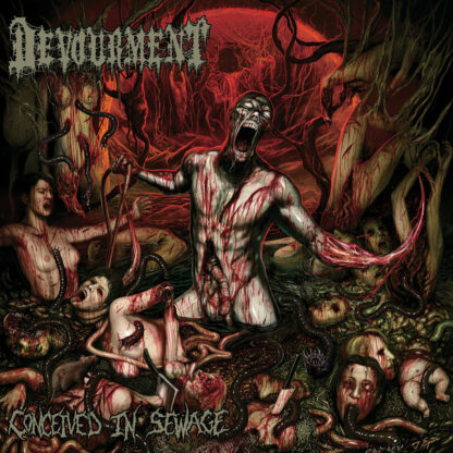 DEVOURMENT Conceived In Sewage - Vinyl LP (swamp green red bone white merge swamp green red bone white splatter)