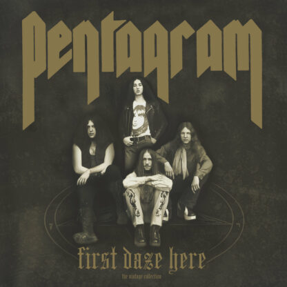 PENTAGRAM First Daze Here - 2016 reissue - Vinyl LP (swamp green translucent gold half 'n half bone white metallic gold splatter)