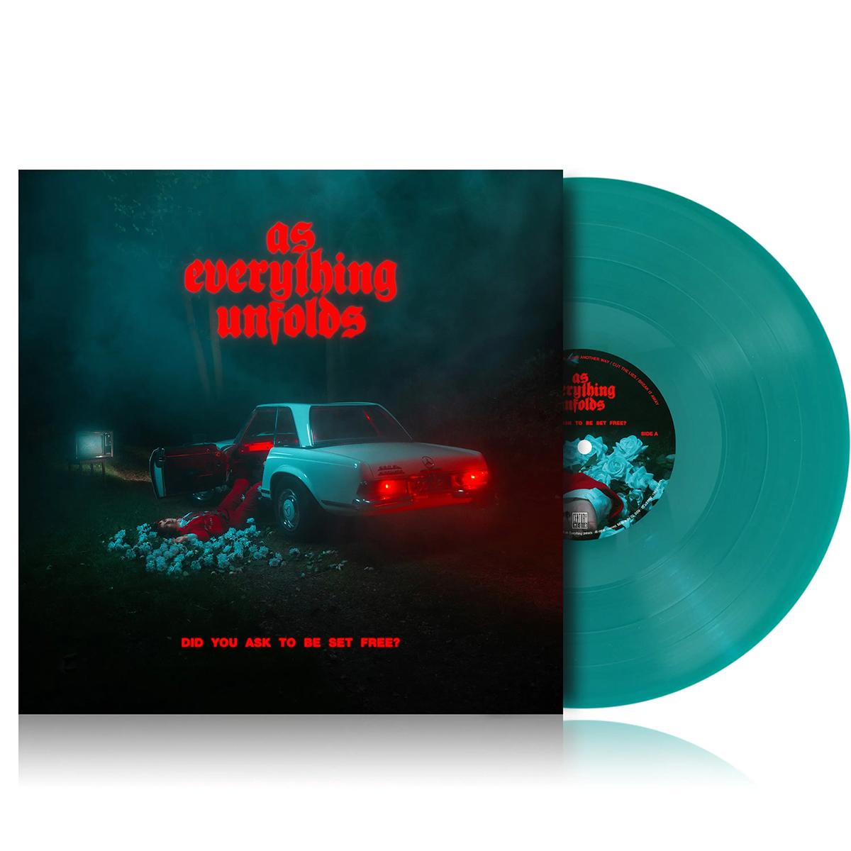 AS EVERYTHING UNFOLDS Did You Ask To Be Set Free - Vinyl LP (transparent petrol green)