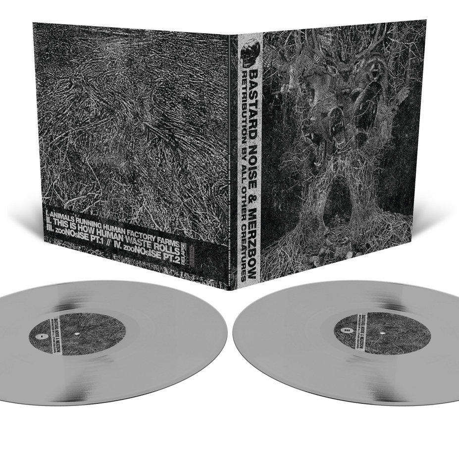 BASTARD NOISE & MERZBOW Retribution By All Other Creatures - Vinyl 2xLP (metallic silver)
